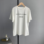 Sherhure 2020  Short Sleeve Women Summer T Shirts O-Neck Letter Print Women Casual T Shirts Tops For Women Blusa