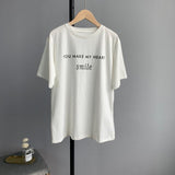 Sherhure 2020  Short Sleeve Women Summer T Shirts O-Neck Letter Print Women Casual T Shirts Tops For Women Blusa
