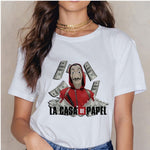 La Casa De Papel Summer 2020 Money Vogue Heist Tshirt The House of Paper T Shirt Casual Dali Mask Woman Tshirt Female Tops