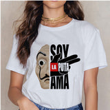La Casa De Papel Summer 2020 Money Vogue Heist Tshirt The House of Paper T Shirt Casual Dali Mask Woman Tshirt Female Tops