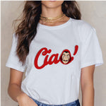 La Casa De Papel Summer 2020 Money Vogue Heist Tshirt The House of Paper T Shirt Casual Dali Mask Woman Tshirt Female Tops