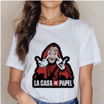 La Casa De Papel Summer 2020 Money Vogue Heist Tshirt The House of Paper T Shirt Casual Dali Mask Woman Tshirt Female Tops