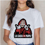 La Casa De Papel Summer 2020 Money Vogue Heist Tshirt The House of Paper T Shirt Casual Dali Mask Woman Tshirt Female Tops