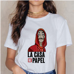 La Casa De Papel Summer 2020 Money Vogue Heist Tshirt The House of Paper T Shirt Casual Dali Mask Woman Tshirt Female Tops