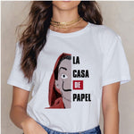 La Casa De Papel Summer 2020 Money Vogue Heist Tshirt The House of Paper T Shirt Casual Dali Mask Woman Tshirt Female Tops