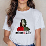 La Casa De Papel Summer 2020 Money Vogue Heist Tshirt The House of Paper T Shirt Casual Dali Mask Woman Tshirt Female Tops