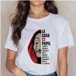La Casa De Papel Summer 2020 Money Vogue Heist Tshirt The House of Paper T Shirt Casual Dali Mask Woman Tshirt Female Tops