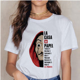 La Casa De Papel Summer 2020 Money Vogue Heist Tshirt The House of Paper T Shirt Casual Dali Mask Woman Tshirt Female Tops