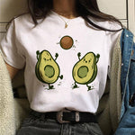 Avocado Harajuku Kawaii Cartoon Female T-shirt Hipster Short Sleeve Shirt 90s Fashion T Shirts Women Tshirt Femme Tops Tee