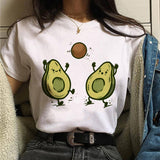 Avocado Harajuku Kawaii Cartoon Female T-shirt Hipster Short Sleeve Shirt 90s Fashion T Shirts Women Tshirt Femme Tops Tee