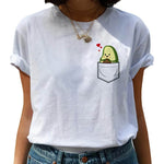Avocado Harajuku Kawaii Cartoon Female T-shirt Hipster Short Sleeve Shirt 90s Fashion T Shirts Women Tshirt Femme Tops Tee