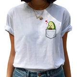 Avocado Harajuku Kawaii Cartoon Female T-shirt Hipster Short Sleeve Shirt 90s Fashion T Shirts Women Tshirt Femme Tops Tee