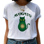 Avocado Harajuku Kawaii Cartoon Female T-shirt Hipster Short Sleeve Shirt 90s Fashion T Shirts Women Tshirt Femme Tops Tee