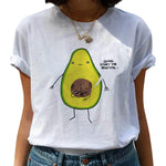 Avocado Harajuku Kawaii Cartoon Female T-shirt Hipster Short Sleeve Shirt 90s Fashion T Shirts Women Tshirt Femme Tops Tee