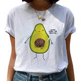 Avocado Harajuku Kawaii Cartoon Female T-shirt Hipster Short Sleeve Shirt 90s Fashion T Shirts Women Tshirt Femme Tops Tee
