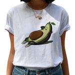 Avocado Harajuku Kawaii Cartoon Female T-shirt Hipster Short Sleeve Shirt 90s Fashion T Shirts Women Tshirt Femme Tops Tee