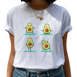 Avocado Harajuku Kawaii Cartoon Female T-shirt Hipster Short Sleeve Shirt 90s Fashion T Shirts Women Tshirt Femme Tops Tee