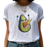 Avocado Harajuku Kawaii Cartoon Female T-shirt Hipster Short Sleeve Shirt 90s Fashion T Shirts Women Tshirt Femme Tops Tee