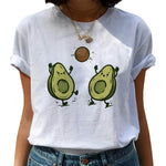 Avocado Harajuku Kawaii Cartoon Female T-shirt Hipster Short Sleeve Shirt 90s Fashion T Shirts Women Tshirt Femme Tops Tee