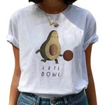 Avocado Harajuku Kawaii Cartoon Female T-shirt Hipster Short Sleeve Shirt 90s Fashion T Shirts Women Tshirt Femme Tops Tee