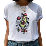 Avocado Harajuku Kawaii Cartoon Female T-shirt Hipster Short Sleeve Shirt 90s Fashion T Shirts Women Tshirt Femme Tops Tee