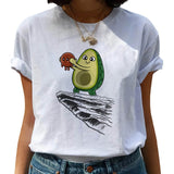 Avocado Harajuku Kawaii Cartoon Female T-shirt Hipster Short Sleeve Shirt 90s Fashion T Shirts Women Tshirt Femme Tops Tee