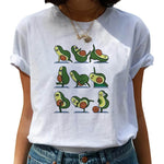 Avocado Harajuku Kawaii Cartoon Female T-shirt Hipster Short Sleeve Shirt 90s Fashion T Shirts Women Tshirt Femme Tops Tee
