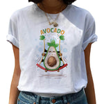 Avocado Harajuku Kawaii Cartoon Female T-shirt Hipster Short Sleeve Shirt 90s Fashion T Shirts Women Tshirt Femme Tops Tee