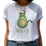 Avocado Harajuku Kawaii Cartoon Female T-shirt Hipster Short Sleeve Shirt 90s Fashion T Shirts Women Tshirt Femme Tops Tee