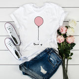 2020 New Women Heartbeat Print Tops Short Sleeve Clothes Harajuku Kawaii O-Neck Streetwear Ladies Graphic Summer Female T-shirt