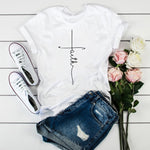 2020 New Women Heartbeat Print Tops Short Sleeve Clothes Harajuku Kawaii O-Neck Streetwear Ladies Graphic Summer Female T-shirt