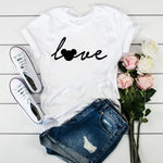 2020 New Women Heartbeat Print Tops Short Sleeve Clothes Harajuku Kawaii O-Neck Streetwear Ladies Graphic Summer Female T-shirt