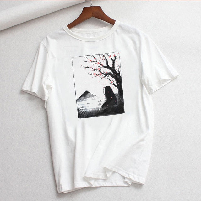 Luslos A Voyage Shirt Sleeve of White Chihiro Short T – Tshirt handy76 Women Fem